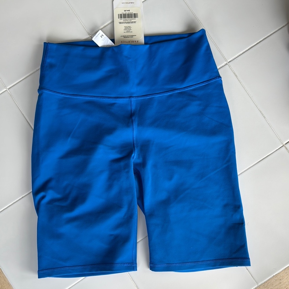 Fabletics Blue Bike Shorts High Waist Performance